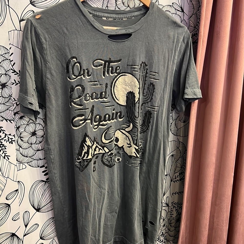 Distressed On the Road Again Tee